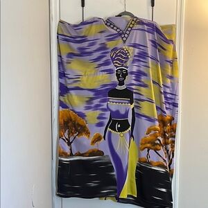 Elegant Purple and Yellow Kaftan.